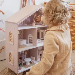 Poppenhuis in hout 60cm 3jaar+ Roze