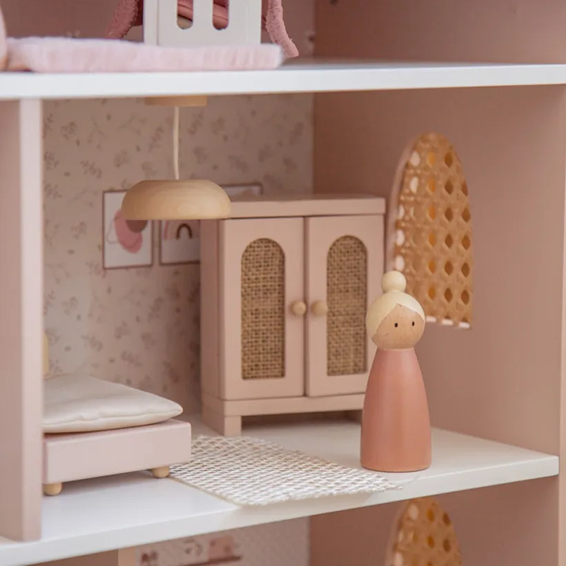 Poppenhuis in hout 60cm 3jaar+ Roze