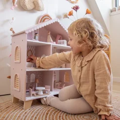 Poppenhuis in hout 60cm 3jaar+ Roze