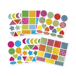Pouch met 150 grote stickers Geometrische Vormen