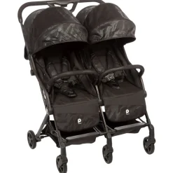 Premium dubbel kinderwagen Aria Twin - Zwart