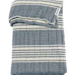 Pre-washed hydrofiel deken jaquard Stripe - Indigo - 100x150 cm