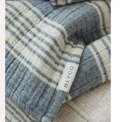 Pre-washed hydrofiel deken jaquard Stripe - Indigo - 100x150 cm