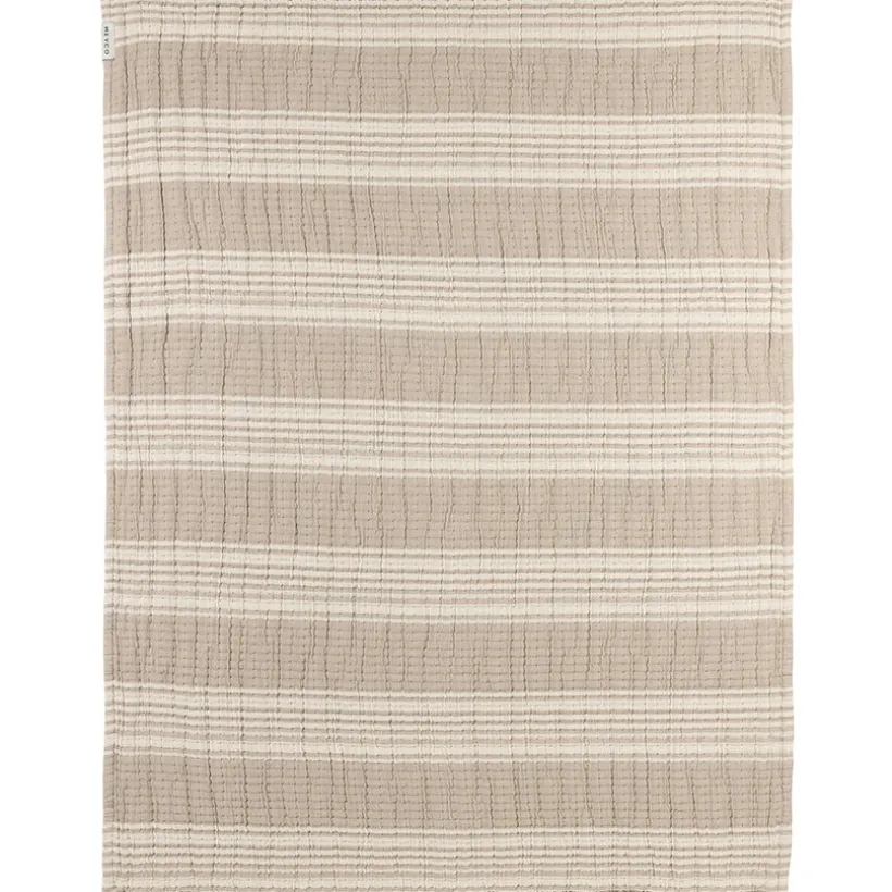 Pre-washed hydrofiel deken jaquard - Stripe Sand- 100x150 cm