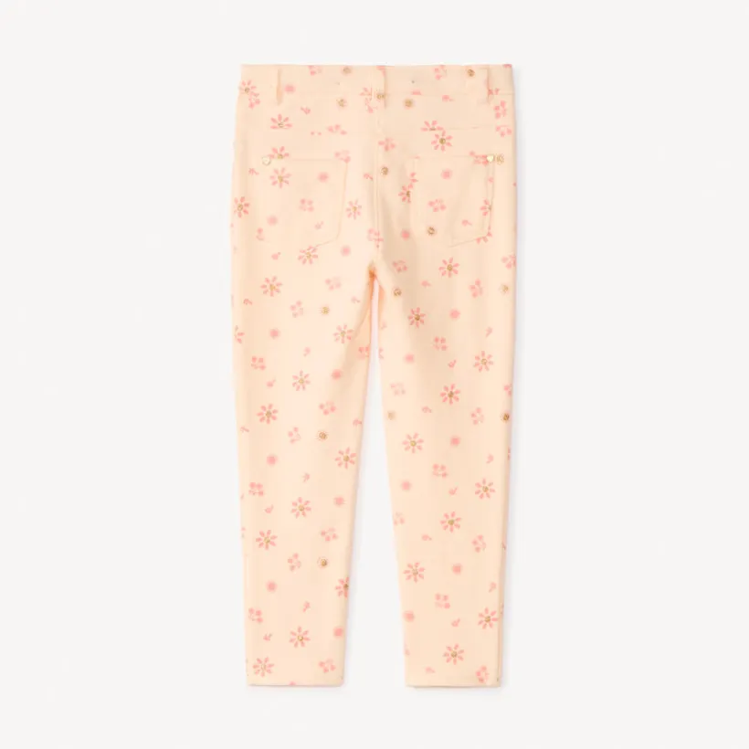 Print broek met glinsterende bloemen voor meisjesbaby