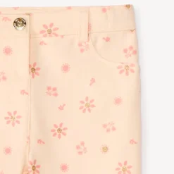 Print broek met glinsterende bloemen voor meisjesbaby