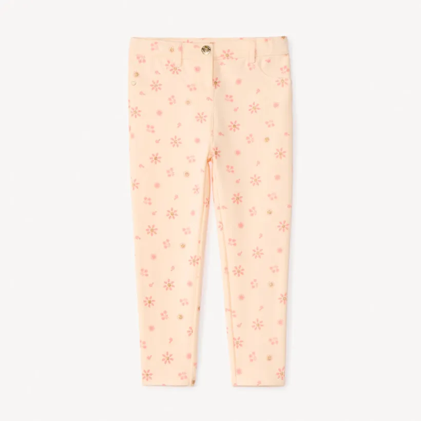 Print broek met glinsterende bloemen voor meisjesbaby