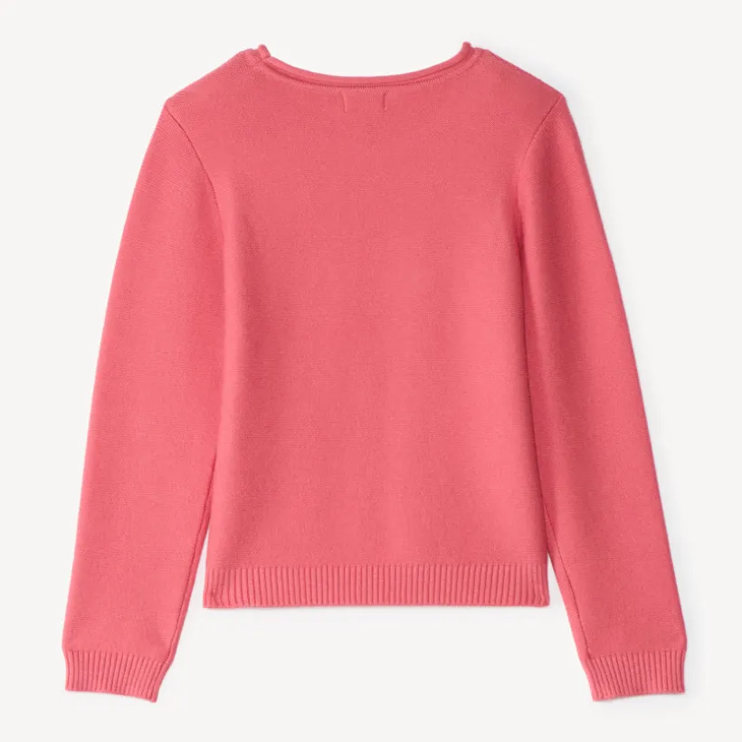 Pull fille texturé à motif fantaisie