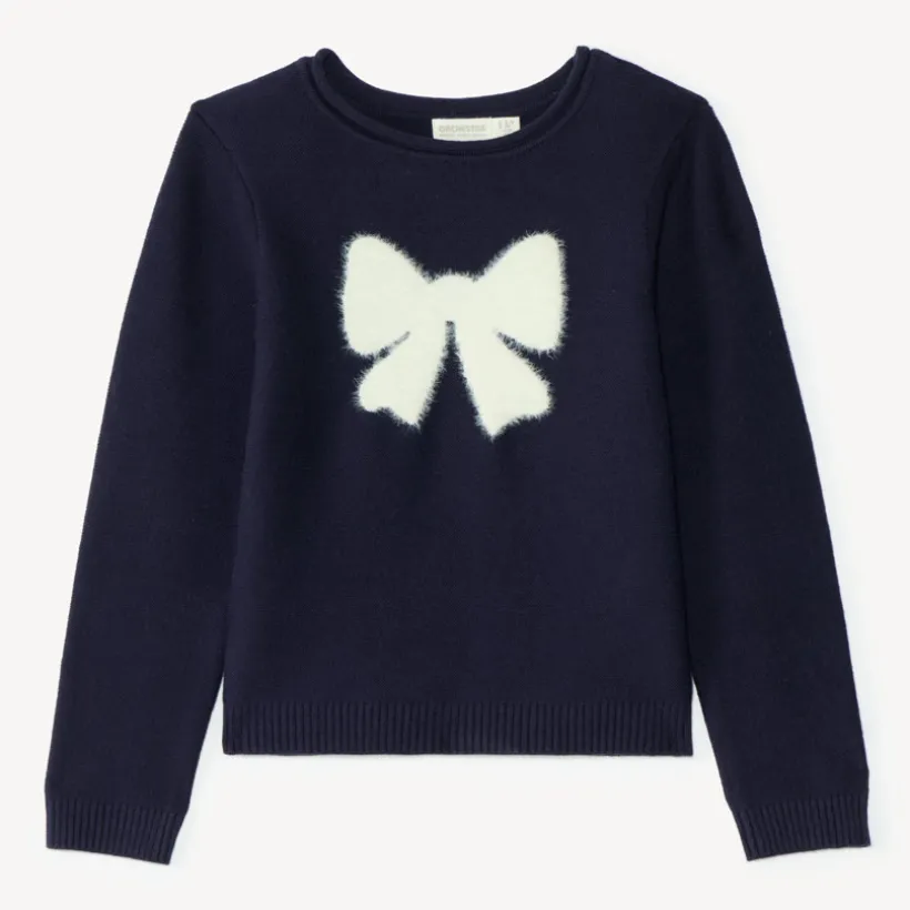 Pull fille texturé à motif fantaisie