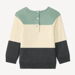 Pull met lange mouwen, speels gebreid en gevoerd met fluweel voor babyjongens