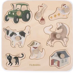 Puzzel in hout 8stks In de Boerderij 12m+