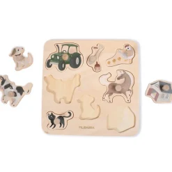 Puzzel in hout 8stks In de Boerderij 12m+