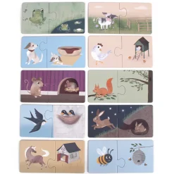 Puzzel set van 10 stks "Vind mijn huis" Boerderij dieren 3jaar+