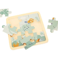 Puzzle van 9 houten stukken Olifant