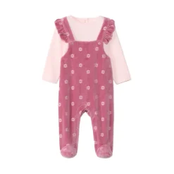 Pyjama bi-materiaal 2-in-1 effect met bloemen meisjes