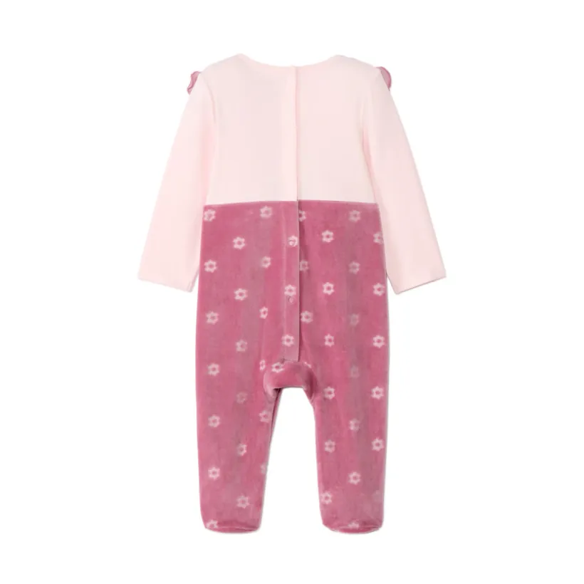 Pyjama bi-materiaal 2-in-1 effect met bloemen meisjes