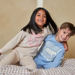 Pyjama 2-delige set van fluweel voor jongens met berenprint