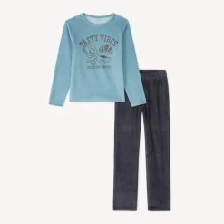Pyjama 2-delig jongens van velours met fantasieprint