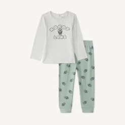 Pyjama 2-delig lange stijl voor babyjongen met robotmotief (Afwerkingen variëren per leeftijd)