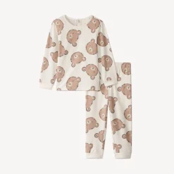 Pyjama 2-delig met berenprint voor baby, met verschillende afwerkingen volgens leeftijd