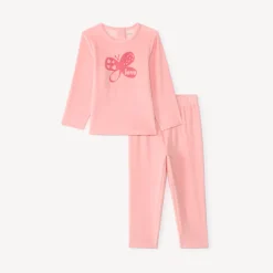 Pyjama-ensemble van 2 delen voor meisjes van velours met fantasieprint