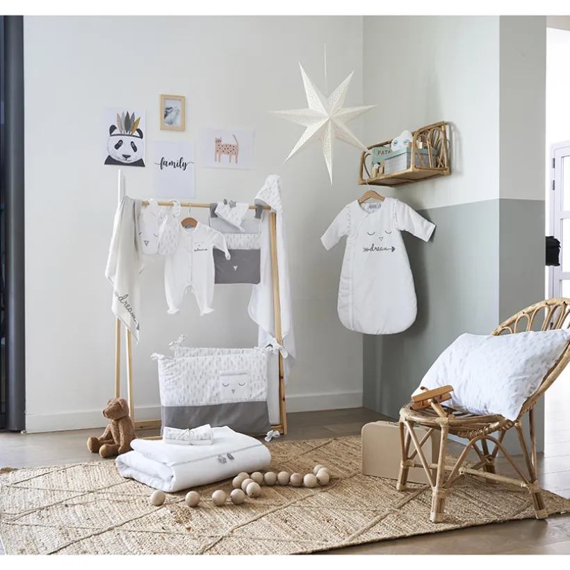 Pyjama Feather in fluweel met borduursels