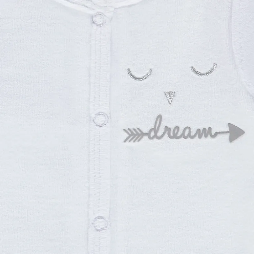 Pyjama Feather in fluweel met borduursels