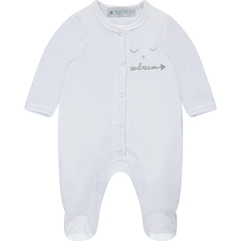 Pyjama Feather in fluweel met borduursels