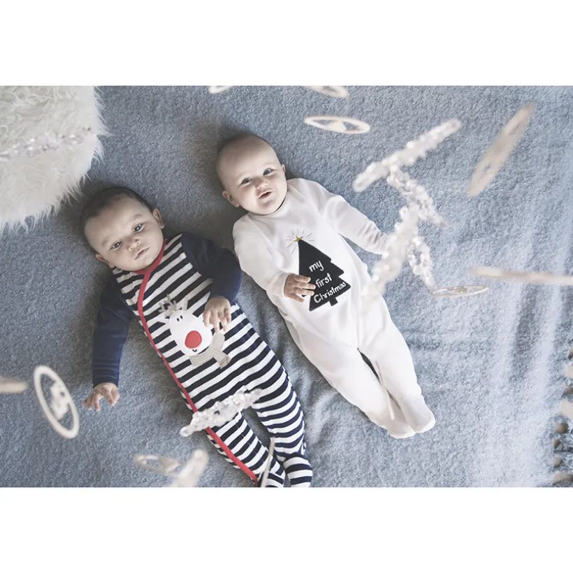 Pyjama fluweel met kerstboommotief voor baby's