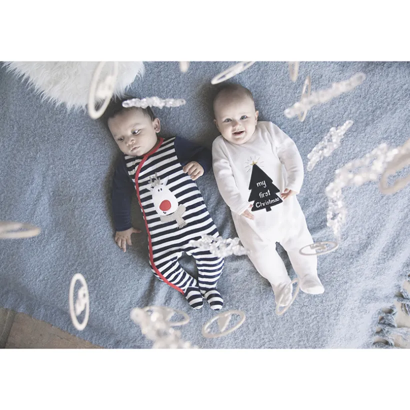 Pyjama fluweel met kerstboommotief voor baby's