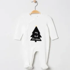 Pyjama fluweel met kerstboommotief voor baby's