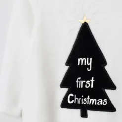 Pyjama fluweel met kerstboommotief voor baby's