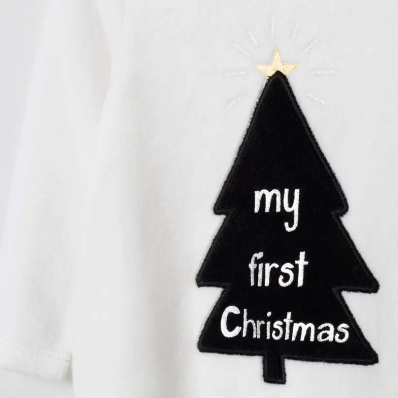 Pyjama fluweel met kerstboommotief voor baby's