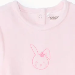 Pyjama in effen fluweel met fantasierijke borduursels meisjes