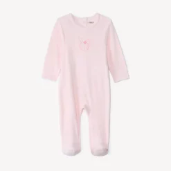 Pyjama in effen fluweel met fantasierijke borduursels meisjes