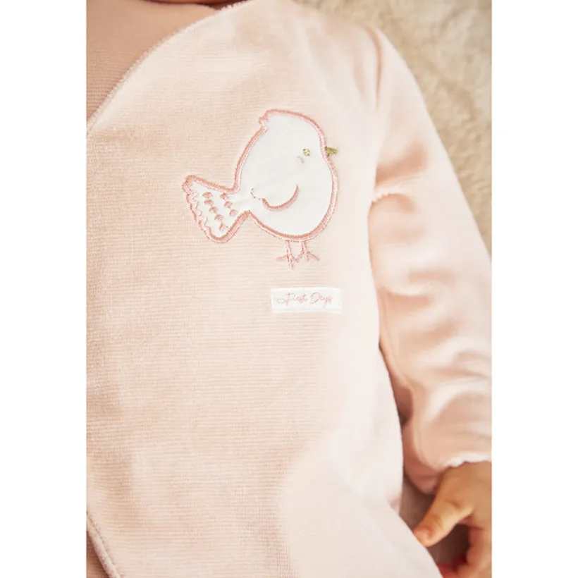 Pyjama in fluweel fantasie patch vogel meisjes