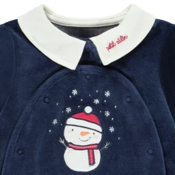 Pyjama in fluweel met Claudine kraag voor baby jongen