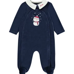 Pyjama in fluweel met Claudine kraag voor baby jongen