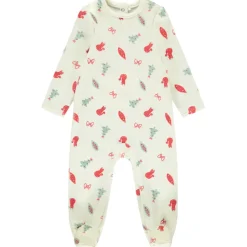 Pyjama in fluweel met fantasiedruk dennenboom voor baby