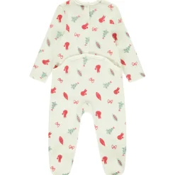 Pyjama in fluweel met fantasiedruk dennenboom voor baby