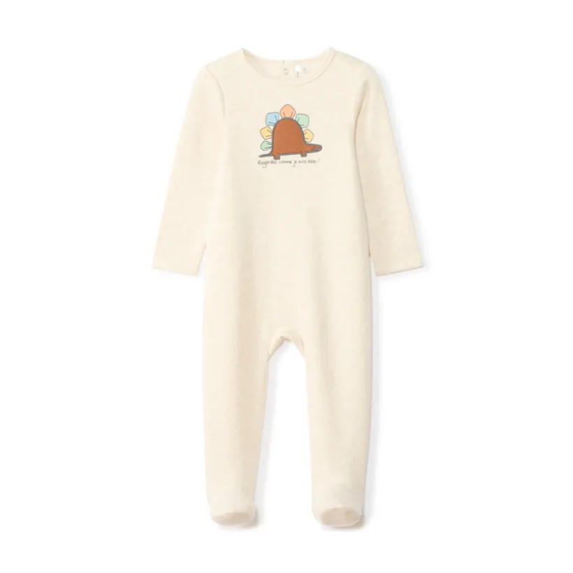 Pyjama in fluweel met fantasie dinosaurus voor babyjongens met verschillende openingen volgens leeftijd