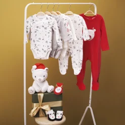 Pyjama in fluweel met geborduurde hertenpatch en glanzende stippenprint meisjes
