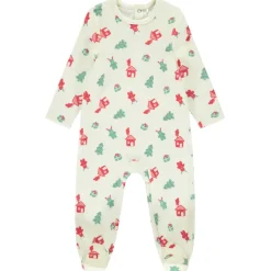 Pyjama in fluweel met kerstboomprint voor baby