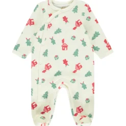 Pyjama in fluweel met kerstboomprint voor baby