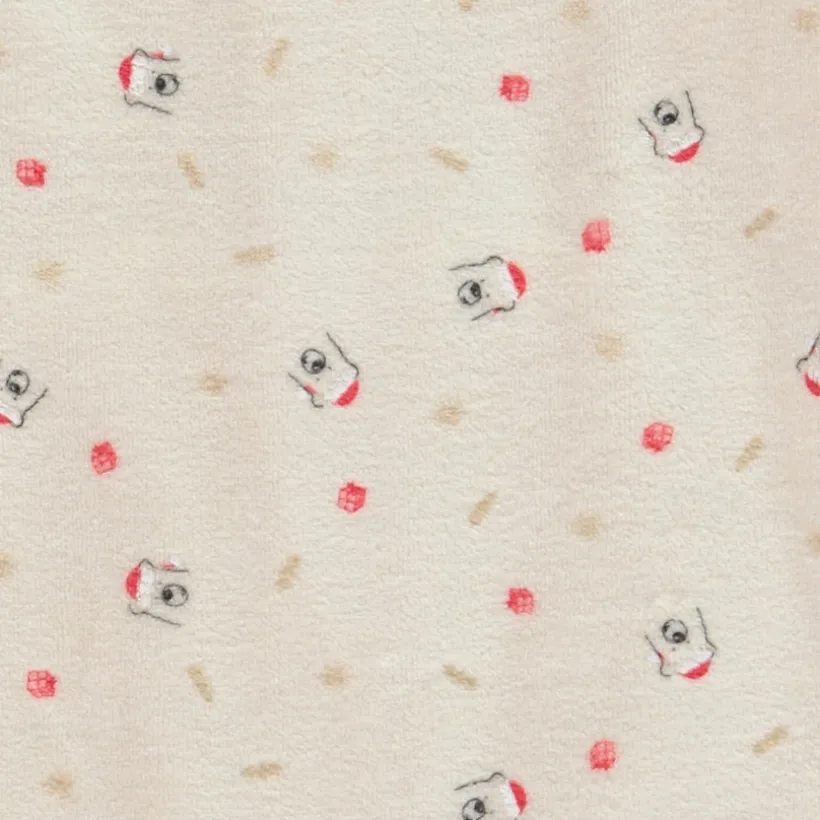 Pyjama in fluweel met kerstprint voor baby met verschillende openingen volgens de leeftijd