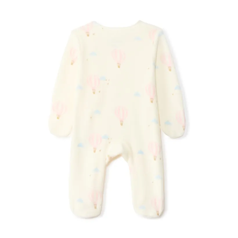 Pyjama in fluweel met luchtballonprint voor premature meisjes