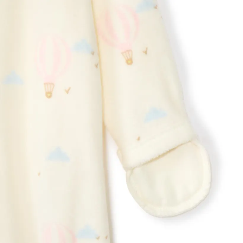 Pyjama in fluweel met luchtballonprint voor premature meisjes