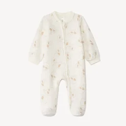 Pyjama in fluweel met olifantenprint voor babyjongens