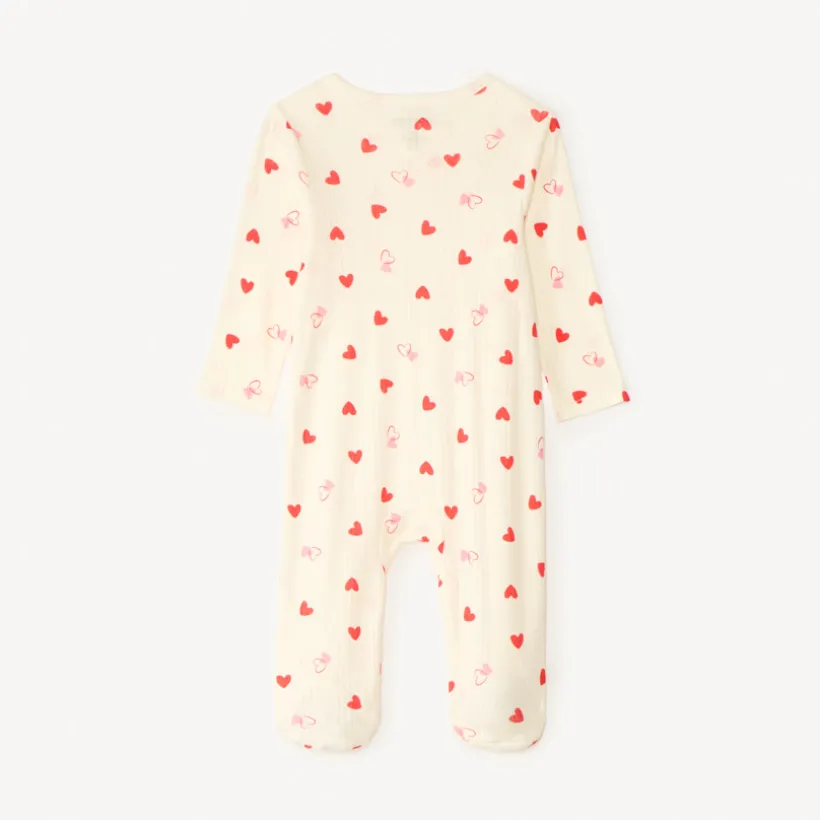 Pyjama in gaas met hartjesprint meisjes (openingen variëren naargelang de leeftijd)