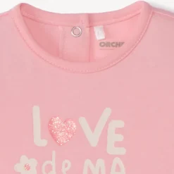 Pyjama in jersey met print meisjes, met lange mouwen en gesloten voetjes